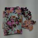 BQUBO Newborn Floral Receiving Blankets 3 Sets Newborn Baby Swaddling with Bow Headbands Sleepsack Toddler Warm Shower Gift