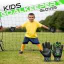 BEAST RAGE Goalkeeper Gloves for Boys Kids Youth Football Keeping Soccer Goalie Gloves with Strong Grip for Ball Receiver,Wrist Support 4MM Latex Palm (Size 5 - fit for 9 to 12 Years Old, Green)