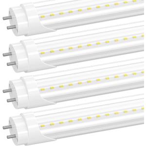 4-Pack T8 LED 2FT Type B Light Bulbs, 10W (24W Equivalent), 5000K, 1300LM for G13, 2 Foot LED Fluorescent Tube Replacement, Super Bright Lamp Beads, Dual-Ended, Remove Ballast, Clear Cover