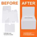 GRAWUN 24 Pack Cardboard Ballot Box with Slot, White Glossy Raffle Boxes 6.5x4.5x4.5Inch, Suggestion Boxes with Removable Slot, Donation Boxes for Fundraising,Collecting Card and Voting Contest