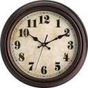 TOPZEA Retro Wall Clock, 12 Inch Silent Non-Ticking Classic Clocks Decorative Quartz Battery Operated Vintage Wall Clock for Living Room, Bedroom, School, Rustic Home Decor