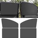 4PCS Car Side Window Sun Shades, Auto Window Sunshades Privacy Curtains Blackout with Magnetic, UV Rays, Heat Protection Stretch Car Window Covers for Sleeping, Camping, Breastfeeding (Front & Back)