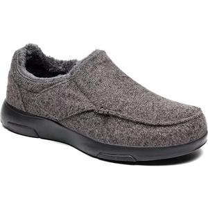 OrthoComfoot Mens Orthopedic Slippers Shoes with Arch Support: Plantar Fasciitis House Slip On Loafers, Comfortable Moccasin Mule Clogs for Indoor Outdoor (Brown, 11)