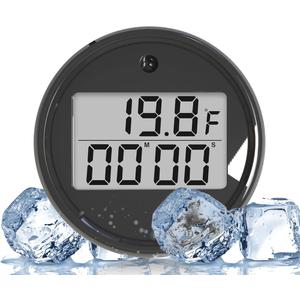 PlungeGauge 3-in-1 Cold Plunge Thermometer with Clock & Timer - Ice Bath Water Thermometer with Easy 3-Button Control - Floating Design & IPX7 Waterproof with Audible Beep & LED Indicators