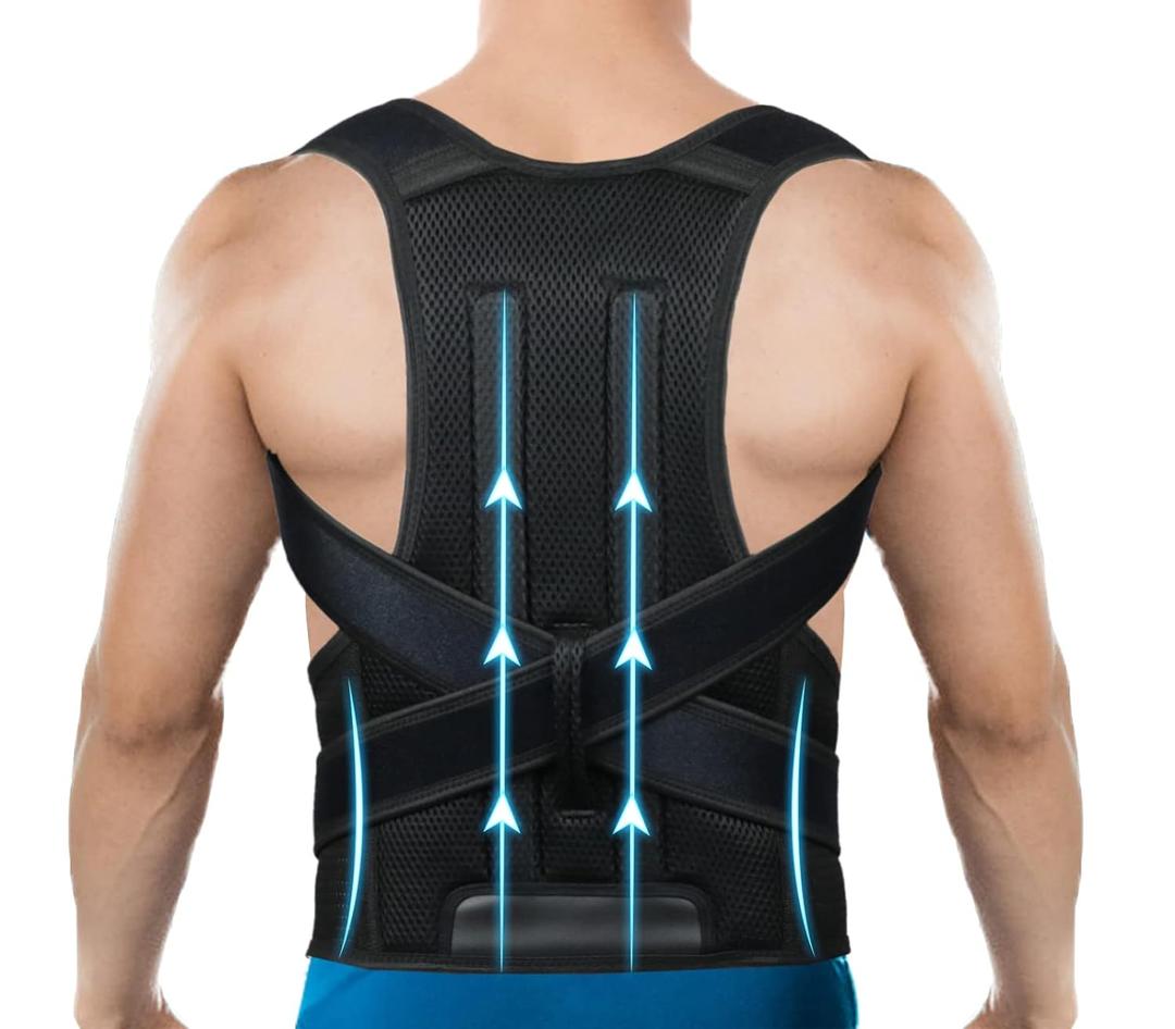 Posture Corrector for Women and Men, Back Brace Adjustable Back Straightener Support for Upper Back, Scoliosis and Hunchback Correction, Improves Posture and Pain Relief L(33"-37")
