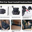 Dog Car Seat Puppy Portable Pet Booster Car Seat with Clip-On Safety Leash and PVC Support Pipe, Anti-Collapse,Perfect for Small Pets