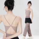 Daydance Women Ballet Leotard, Camisole/Tank Women Dance Leotard with Jacquard Floral Print (XX-Large, Light Purple (Camisole))