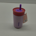 Owala Kids Insulation Stainless Steel Tumbler with Spill Resistant Flexible Straw, Easy to Clean, Kids Water Bottle, Great for Travel, Dishwasher Safe, 12 Oz, Pink and Purple (Lilac Rocket)