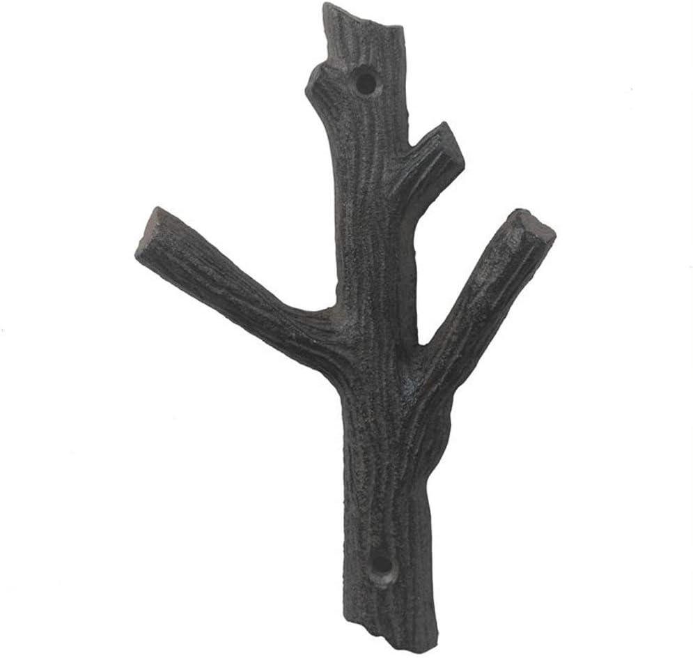 Comfy Hour Antique and Vintage Collection Cast Iron Double Key Coat Hooks Clothes Rack Wall Hanger - Branch, Heavy Duty, Recycled