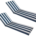 Outdoor Chaise Lounge Cushion Set of 2 for Outdoor Furniture 74x21x2.7 inch Premium Lounge Chair Cushions (Navy White Stripe)