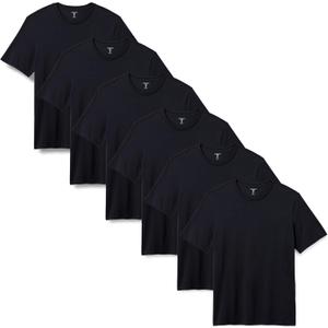 Amazon Essentials Men's Regular-Fit Short-Sleeve T-Shirt, Pack of 6 (Black, XL)