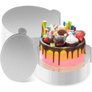 4 Inch Mini Cake Boards 50 Pack Silver Mini Dessert Plates Round Disposable Cardboard Plates for Cake DIY, Baking Dessert Party Wedding Birthday (Silver)
