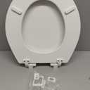 Mayfair Cassel Slow Close Toilet Seat, Easy Clean, Non Slip Premium Wood Seat, Easy Install, Made in USA, Round, White