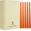 10-Inch Tall Unscented Dripless Taper Candles Bulk 30 Pack - Orange Taper Candles Bulk - Smokeless, 6-8 Hour Long Burning - Colored Candlesticks Bulk 