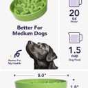 LE TAUCI Slow Feeder Dog Bowls Ceramic, 1.5 Cups Dog Food Bowl, Puppy Slow Feeder Dish for Fast Eaters, Clover Green