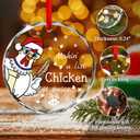 JOETMAE Funny Christmas Ornament - Chicken Ornament for Christmas Tree Rooster Holiday Xmas Decoration - Farmhouse Gift for Poultry Lovers