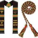 Black Girl Graduation Stole - Kente Honor Cord, Nurse Nursing School Black Female Graduates Medical Ceremony Accessory Gifts Class of 2026