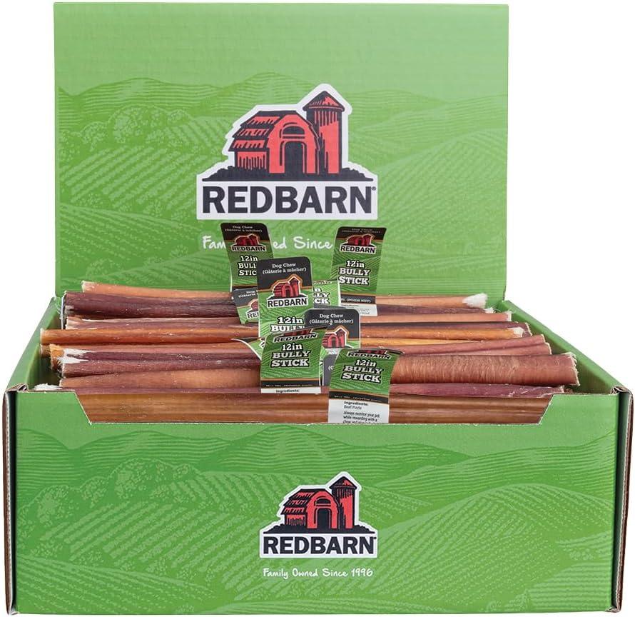 Redbarn Pet Products 12" Bully Sticks for Dogs, Case of 35 (EXP 03/18/29)