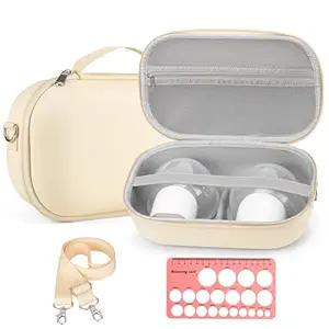 Breast Pump Storage for HandsFree Breast Pumps with Nipple Ruler, Wearable Breast Pump Case Compatible with Momcozy/Willow/eufy/Security/Medela/Bluefair Wearable Breast Pumps