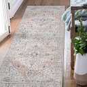 jinchan Runner Rug 2x5 Washable Hallway Rug Indoor Rug Non Slip Grey Pink Vintage Laundry Room Rug Print Retro Distressed Carpet Soft Thin Rug Accent Rug for Bedroom Kitchen