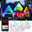 Permanent Outdoor Lights, IP65 Waterproof Outdoor RGB Lights with App Control, DIY Scene Modes, 50ft with 36 LED Eaves Lighting Eave for House Roof, Garden Decor and Christmas Decoration