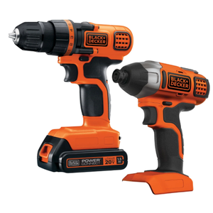 Black+Decker 20V MAX* Cordless Drill & Impact Driver Power Tool Combo Kit