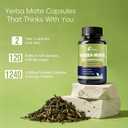 2 x Yerba Mate Capsules - Yerba Mate Complex Supplement for Focus, Memory & Energy Support - Mate Tea Alternative with Natural Caffeine, Portable & Easy to Use - 60 Servings