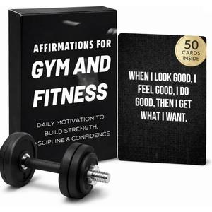 Gym & Fitness Affirmation Cards For Men Women Teens, 50 Daily Affirmations Deck for Motivational Workout Inspiration for Athletes Weightlifting