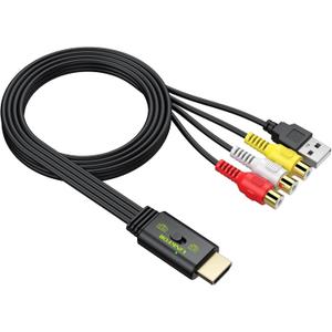 LiNKFOR RCA to HDMI Converter, 1080P AV to HDMI Converter, 16:9/4:3 Conversion Mini Composite CVBS Audio Video Adapter Supports PAL/NTSC for Wii/PS1/PS2/N64 (Female)