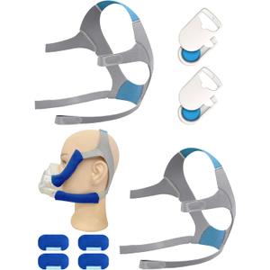 2 Packs F20 Replacement Headgear Compatible with F20 Full-face Mask, Include 4 Magnetic Clips+4 Packs Headgear Straps (Medium)