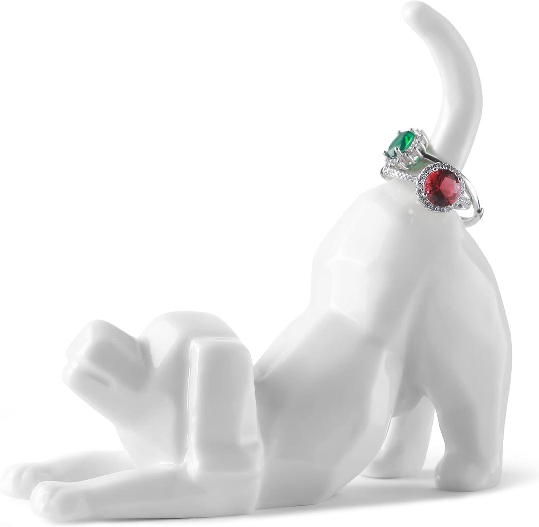 PUDDING CABIN Dog Mom Gifts for Women, Dog Ring Holder, Wedding Ring Stand, Dogs Gifts for Women Men Birthday Christmas Valentines, Loss of Dogs Sympathy Gift