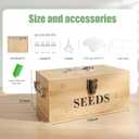 Seed Storage Organizer Box, Double-Layer Seal Design Bamboo Seed Saving Box with Safety Lock, Handles, Extra Envelopes and Labels, Ideal Gift for Gardeners