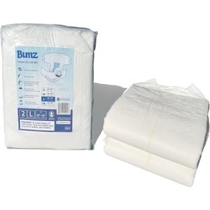 Bumz Maximum Absorbency Adult Diapers for Men and Women. Large (36"-48"). White (White, Large, 2, Count)