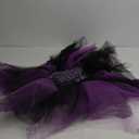 Fluffy Tulle Tutu Skirt Costume, Satin Lined Skirts with Striped Socks for Halloween Run Spirit Week (Medium, Purple/Black)