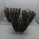Artera Natural Wicker Large Storage Basket, Set Of 3, Woven Water Hyacinth Blanket Basket With Handles For Storage, Decoration, Organizing