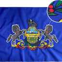 TOPFLAGS Pennsylvania Flag 4x6 Outdoor PA State Flags Embroidered Flag Heavy Duty Double Side Sewn Stripes with 2 Brass Grommets