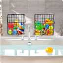 Greentainer 2 Pack Bath Toy Storage Organizer, Large Rustproof Metal Wire Basket, Wall Mounted Hanging Bathtub Holder, Bathroom Shower Caddy for Tub Toys & Toiletries