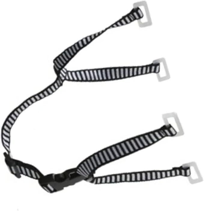 Chin Strap 4 Fixed Points Y Shape, Expandable 28cm, Universal for Safety Helmet - Black and White Color Blocking, Head from Impact