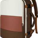 Taygeer Travel Backpack for Women Men, Airline Approved Carry on Backpack with Water Bottle Pocket & Laptop Compartment, Weekender Bag for Weekender Gym, Work, Hiking Essentials, Khaki Beige (Large, Pressedbrwon Redbrown Cream)