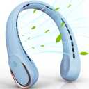 FrSara Neck Fan, Portable Fan Strong Wind, Upgraded 5200mAh, Upgraded Air Volume,360 Cooling, Quiet, No Hair Twisting, Even Air Volume On Both Sides, Non-Slip Material, Short Charging, Long Use Time (Light BLue)
