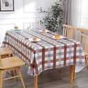 Walrus Heavy Duty Vinyl Tablecloth with Flannel Backing Waterproof Oil-Proof Plastic Table Cloth Stain-Resistant Wipeable Rectangle or Square Table Cover for Indoor and Outdoor (Checkered,52x70 Inch)