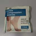 KEMFORD Ankle Compression Sleeve - 1-Pair, Plantar Fasciitis Braces - Open Toe Compression Socks for Swelling, Sprain, Neuropathy, Foot Arch Support for Men and Women - 15-20mmhg, XL, Beige