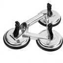 Triple Glass Suction Cups Heavy Duty Aluminum Vacuum Plate Handle Glass Holder Hooks to Lift Large Glass, Tile Suction Cup Lifter, Triple Suction Cups for Moving Glass, Window, Granite