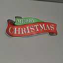 Red & Green Merry Christmas Banner for Mailbox or Car Magnet, Magnetic Decal, 12 Inch