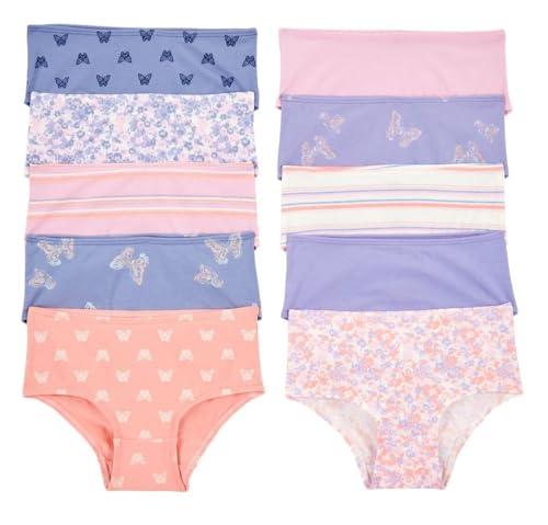 Carter's Girl`s Stretch Cotton Panties Underwear 10 Pack (Pink Floral/Purple Butterfly, 4-5T)