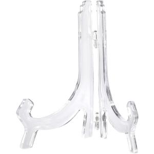 uxcell 2pcs 6.3" Acrylic Easel Stand, Folding Display Plate Holder Clear for Decorative Picture Frame