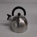 Primula Stewart Whistling Stovetop Tea Kettle Food Grade Stainless Steel, Hot Water Fast to Boil, Cool Touch Folding, 1.5-Quart, Brushed with Black Handle