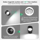 Lightbiz LED Wall Mounted Lights 2 Pcs with Remote, Wall Sconces Lamp 3000mAh Rechargeable Battery Operated, 3 Color Temperatures & Dimmable Magnetic 360 Rotation Cordless Light for Bedroom Bedside
