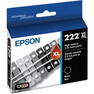 Epson 222 Claria Ink High Capacity Black Cartridge (T222XL120-S) Works with Workforce WF-2960, Expression XP-5200