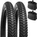 YUNSCM 2-PCS 14"/16"/20" Kid Bike Tires 14x2.125 16x1.95/2.125 20x2.125 and Heavy Duty Bike Tubes Schrader Valve Compatible with Road Bike 14/16/20 x 1.95/2.0/2.10/2.125 Bicycle Tires and Tubes